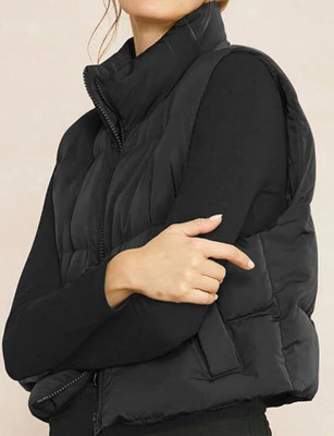 Pikucreations Sleeveless Solid Women Jacket