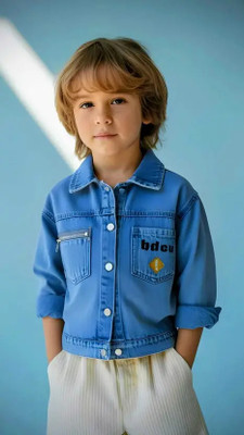 First Craze Full Sleeve Printed Boys & Girls Denim Jacket