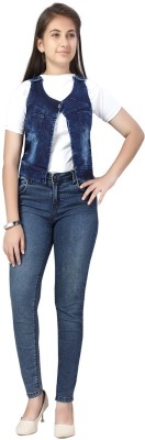 HERE&NOW Sleeveless Solid Girls Jacket