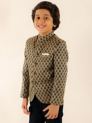 jbn CREATION Full Sleeve Woven Design, Self Design Boys Jacket