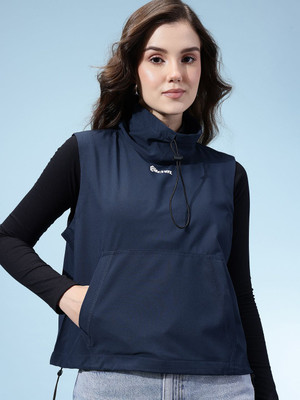Glitchez Sleeveless Solid Women Jacket