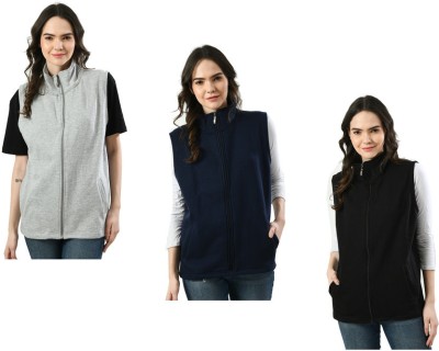 IndiWeaves Sleeveless Solid Women Jacket