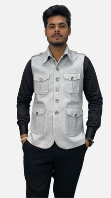 gargian master cut Sleeveless Solid Men Jacket