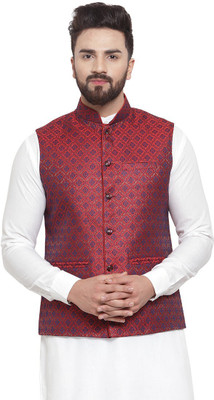 JS COLLECTION Sleeveless Printed Men Jacket