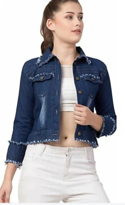Aarfa collection 3/4th Sleeve Washed Women Denim Jacket