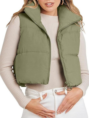 Pikucreations Sleeveless Solid Women Jacket