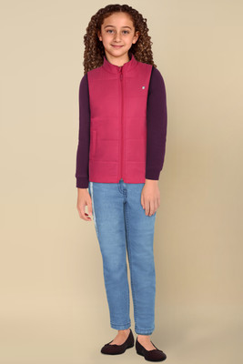 Allen Solly Sleeveless Solid Girls Jacket