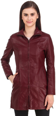 Leather Retail Full Sleeve Solid Women Jacket