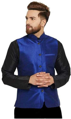 maksud enterprise Sleeveless Self Design Men Jacket