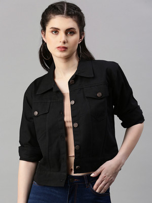 VOGATI Full Sleeve Self Design Women Denim Jacket