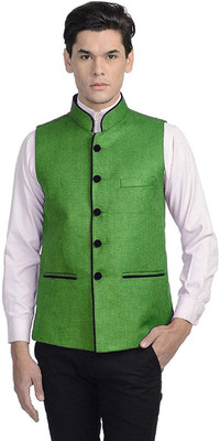 Vastraa Fusion Sleeveless Solid Men Jacket