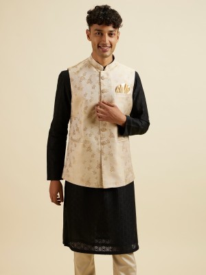 MANYAVAR Sleeveless Self Design Men Jacket