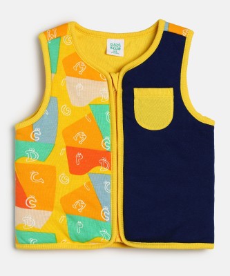 MINI KLUB Sleeveless Printed Baby Boys Jacket