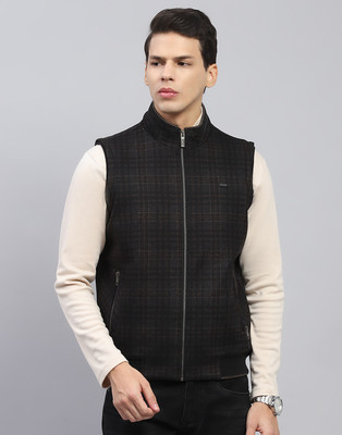 MONTE CARLO Sleeveless Checkered Men Jacket