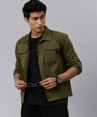 VOGATI Full Sleeve Striped Men Denim Jacket