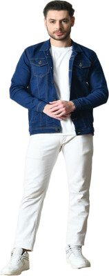 Linaria Full Sleeve Solid Men Denim Jacket