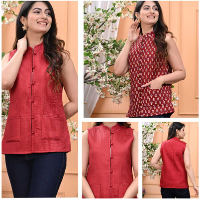 Craftwellstudio Half Sleeve Solid Women Jacket