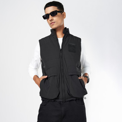 SF Jeans by Pantaloons Sleeveless Solid Men Jacket
