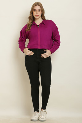 elegance redefined Full Sleeve Self Design Women Sweatshirt