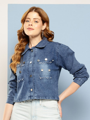 MUHURATAM Full Sleeve Solid Women Denim Jacket