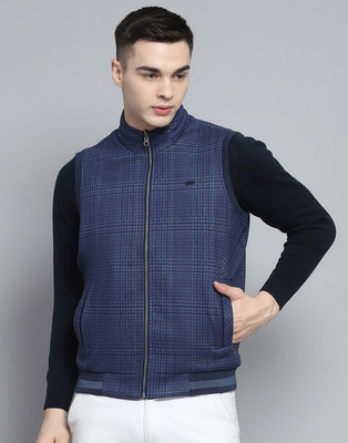 MONTE CARLO Sleeveless Checkered Men Jacket