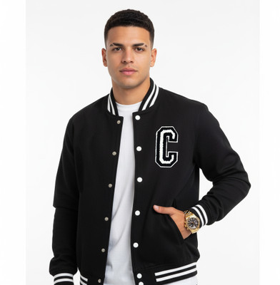 Crossbone Full Sleeve Solid Men Jacket