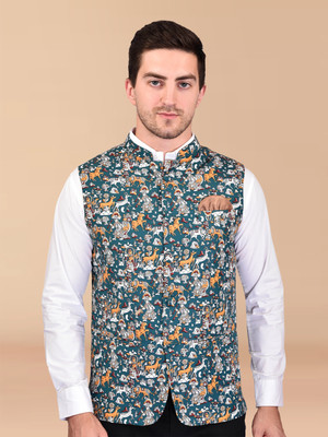 Divastri Sleeveless Printed Men Jacket