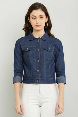 STYLE BEURUA 3/4th Sleeve Solid Women Denim Jacket