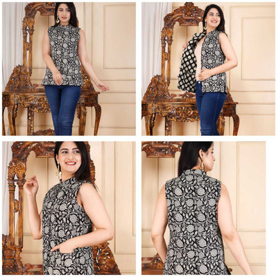 Craftwellstudio Half Sleeve Solid Women Jacket