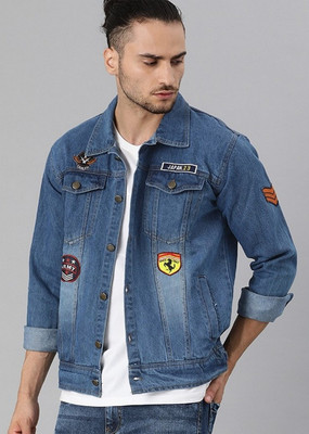 VOXATI Full Sleeve Self Design Men Denim Jacket