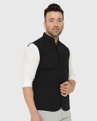 Rocksy Sleeveless Solid Men Jacket