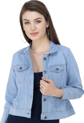 PrathnaCreation Full Sleeve Solid Women Denim Jacket