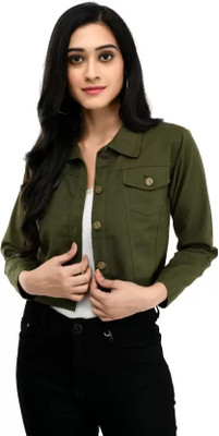 yunusfashion 3/4th Sleeve Solid Women Denim Jacket