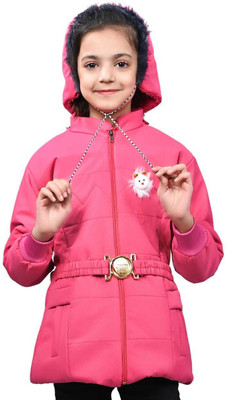 fitandfine Full Sleeve Solid Baby Girls Jacket