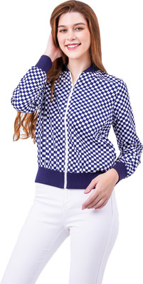 NUEVOSDAMAS Full Sleeve Geometric Print Women Jacket