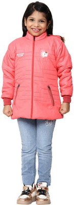 TBMANIA Full Sleeve Solid, Printed Girls Jacket