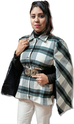 Allure Motifs Full Sleeve Checkered Women Jacket
