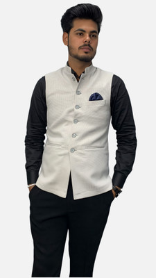 gargian master cut Sleeveless Self Design Men Jacket