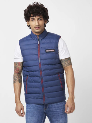 Spykar Sleeveless Solid Men Jacket