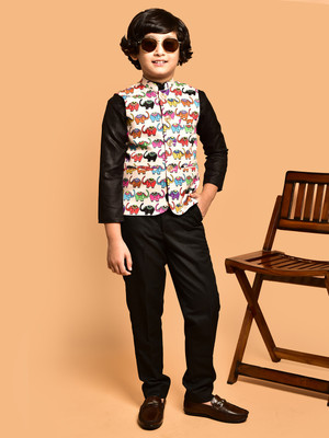 PRINTCULTR Sleeveless Printed Boys Jacket