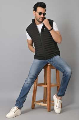 JAGURO Sleeveless Textured Men Jacket