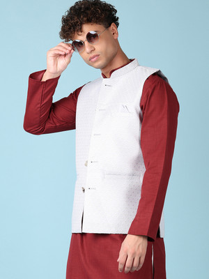 V-MART Sleeveless Self Design Men Jacket