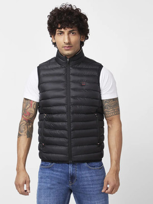 Spykar Sleeveless Solid Men Jacket