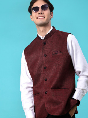 V-MART Sleeveless Solid Men Jacket