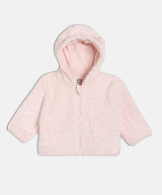 MINI KLUB Full Sleeve Self Design Baby Girls Jacket