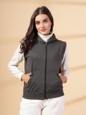 UZARUS Sleeveless Solid Women Jacket