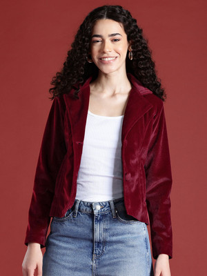 Leather Retail Full Sleeve Solid Women Jacket