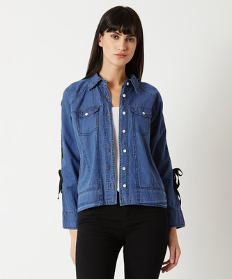 Miss Chase Full Sleeve Solid Men & Women Denim Jacket