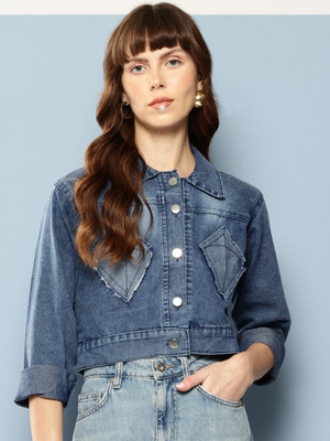 MUHURATAM Full Sleeve Solid Women Denim Jacket