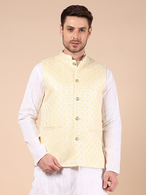 V-MART Sleeveless Self Design Men Jacket
